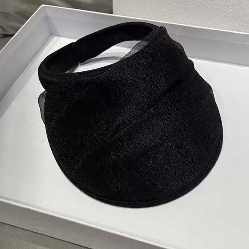 

Solid Color Organza Visor Cap Breathable Sunscreen Empty Top Hat Wide Brim Visor Caps Spring