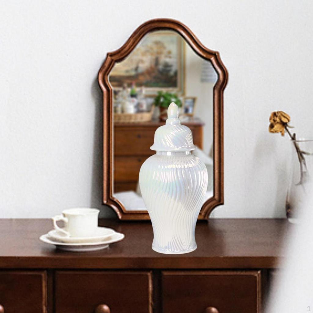 -Ingwertopf, Porzellanvase mit Deckel, multifunktionale dekorative Blumenvase für Sammler