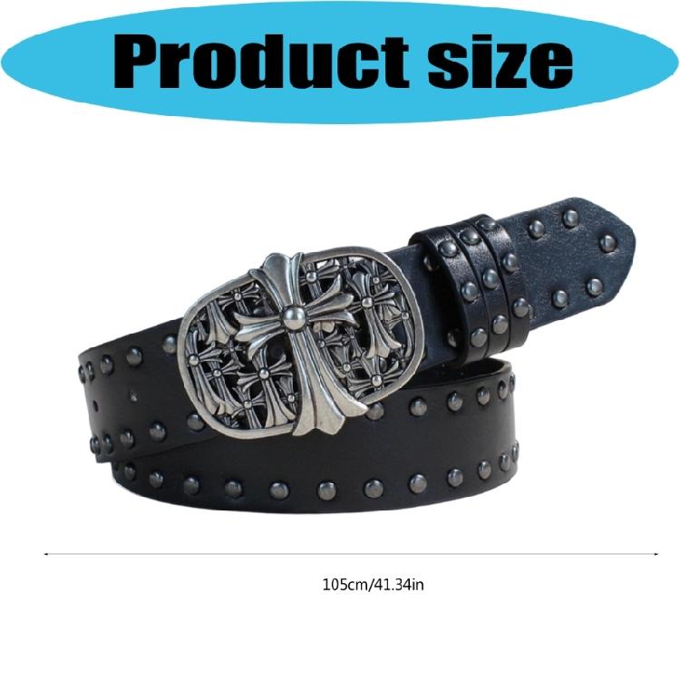 Classical Engraved Waist Strap With Metal Hardware Press Buckles Waistband For Women Men Western Styles Waist Decoration