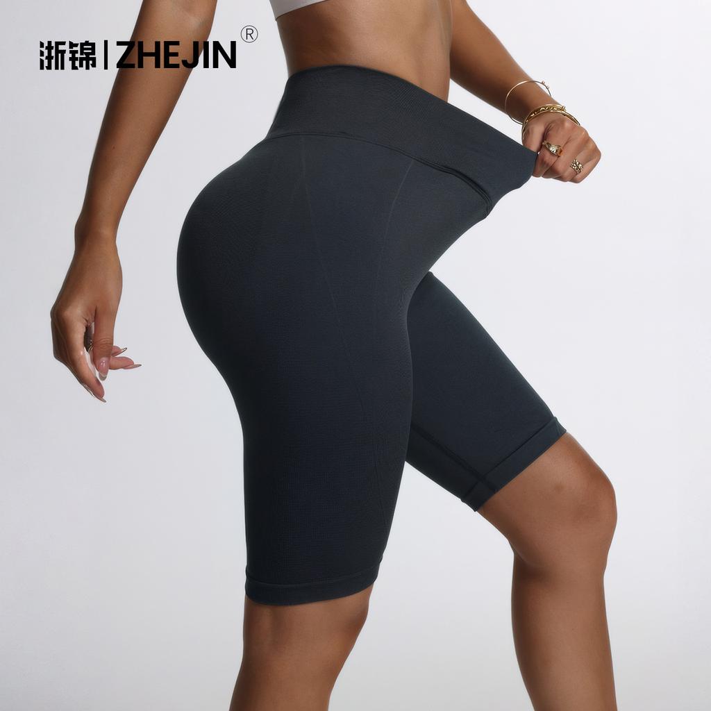 Sports shorts, European and American new high-waisted yoga pants, women's fitness hip-lifting running fitness pants, yoga