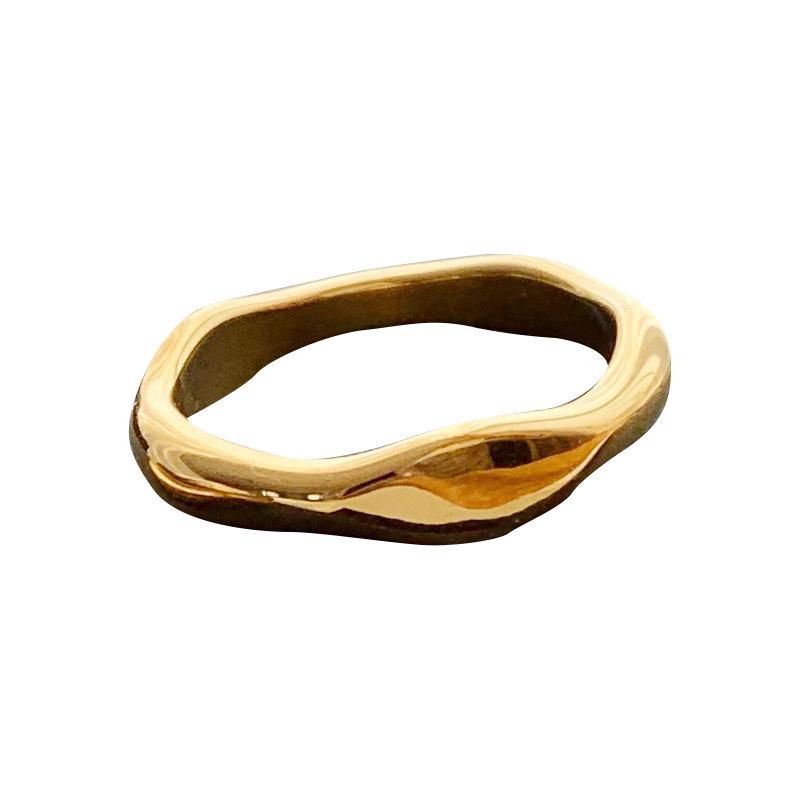 Women's Trendy Retro Geometric Wave Ring: European American Style