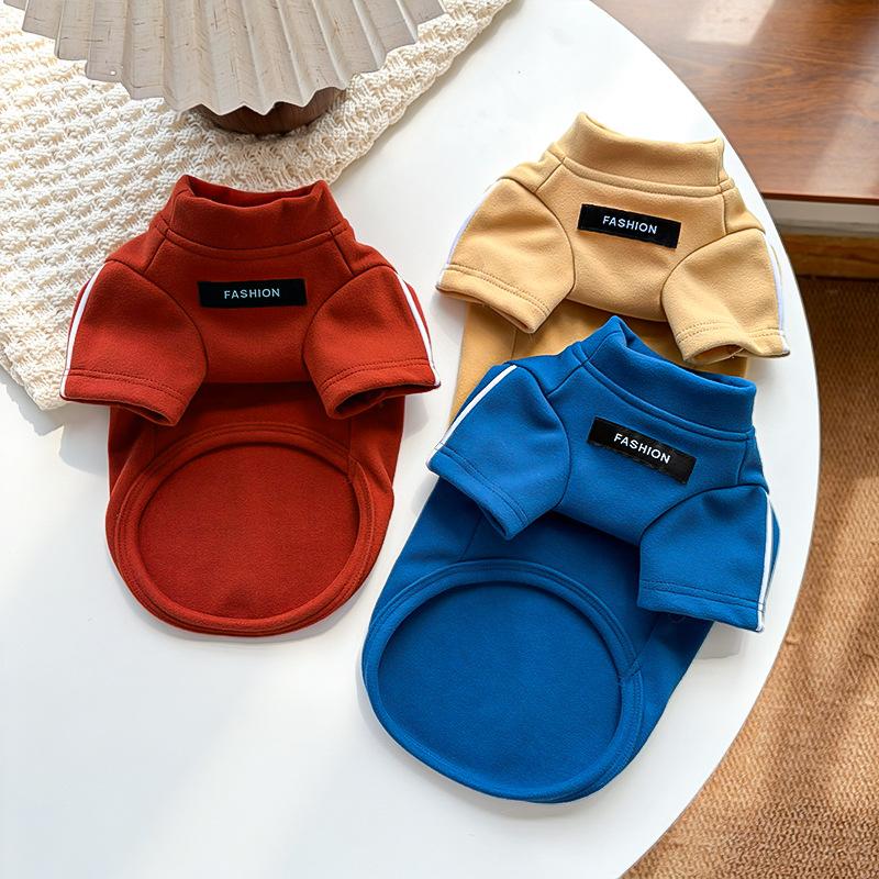 Solid Color Pet Top Cat Dog Winter Warm Basic Pullover Puppy Kitten Clothes Simple Cute Outfit