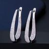 Sparkly Micro Pave Cubic Zirconia Stone White Gold Plated Luxury Trendy Big Hoop Earrings Designer Jewelry Gift for Women