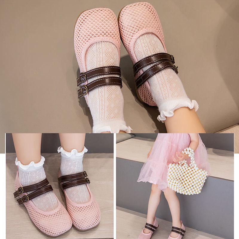 Children's Shoes Korean Girl Princess Shoes Breathable Hollow Net Sandals Children 1-2 Years Old Soft Sole Toddler Shoes