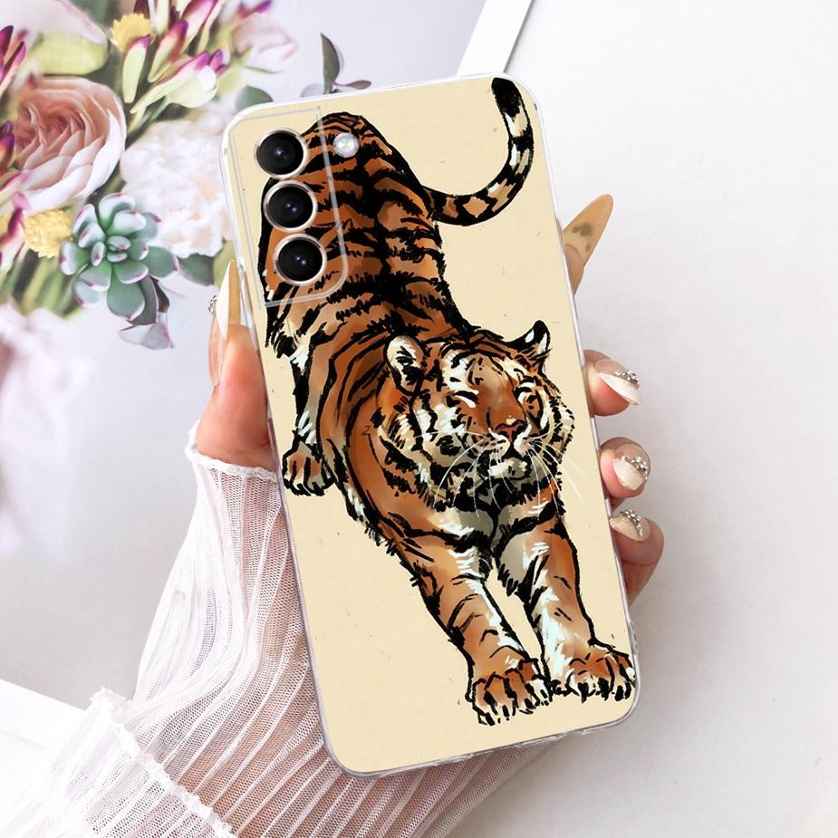 For Samsung Galaxy S21 Plus Case S21 FE Luxury Bow Flowers Painted Cover Soft Silicone Case For Samsung S21 Ultra S 21 S21+ Bags