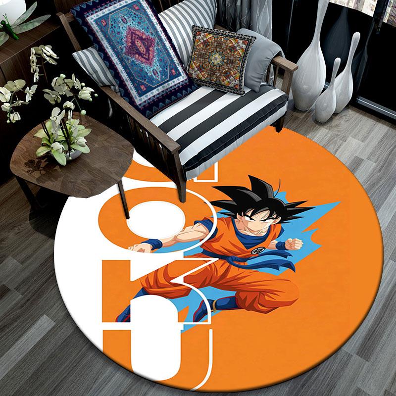Goku pattern round rug,Carpet Rug for Living Room Bedroom Playroom ,Non-slip Floor Mat,Holiday Gifts and Birthday Gifts.