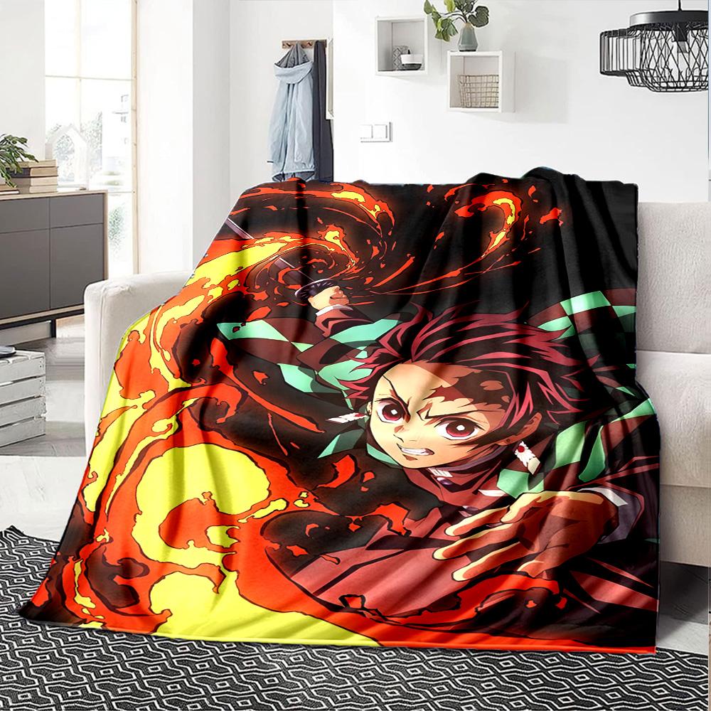 1pc Kamado Tanjiro Blanket, Gift, for Men and Women, Soft Blanket, Good for Sofa Bed Couch Travel, Lightweight Flannel Blanket