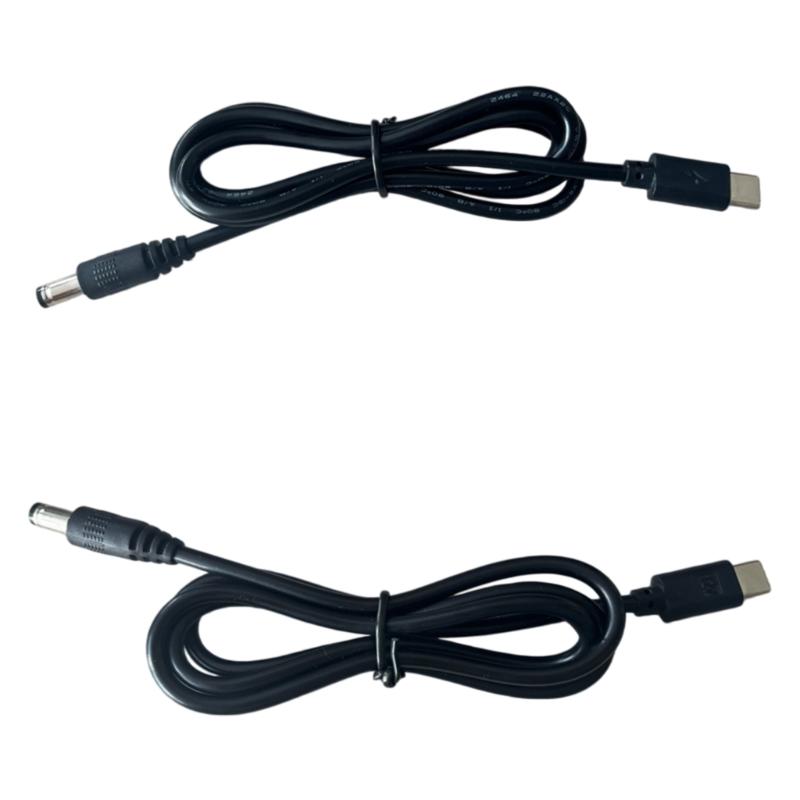 5.5x2.5mm Round End Power Cable with USB C Input, Center Positive Cord for Compatible Equipment, 1 Meter Length
