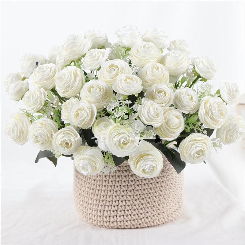 Artificial Rose Flower Bouquet With Silk Material For Home Wedding Decoration