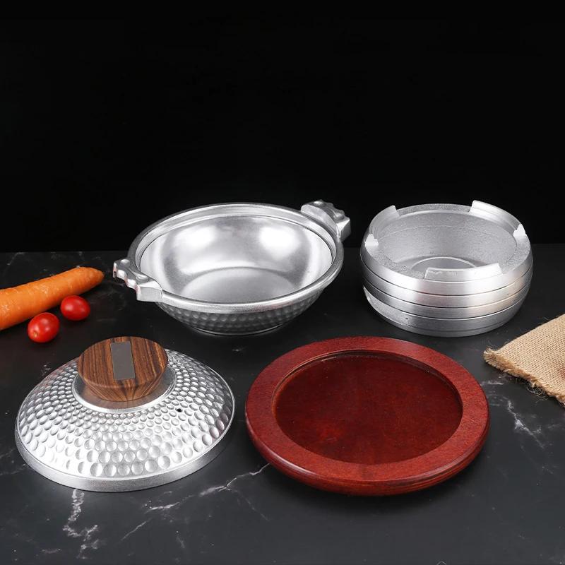 Commercial set Fish hot pot Fondue Chinoise Induction cooking gas universal aluminum pot tajine Thick uncoated soup dry pots