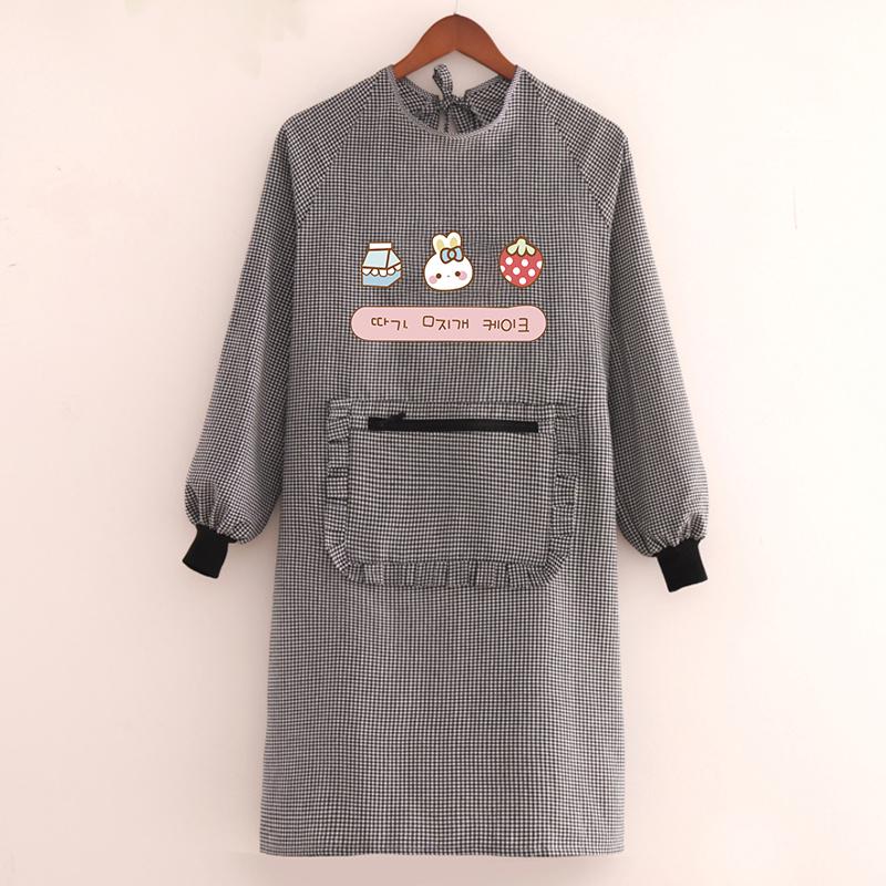 2023 Women's Cute Long Sleeve Kitchen Apron – Breathable, Stain & Wear Resistant Cooking Smock