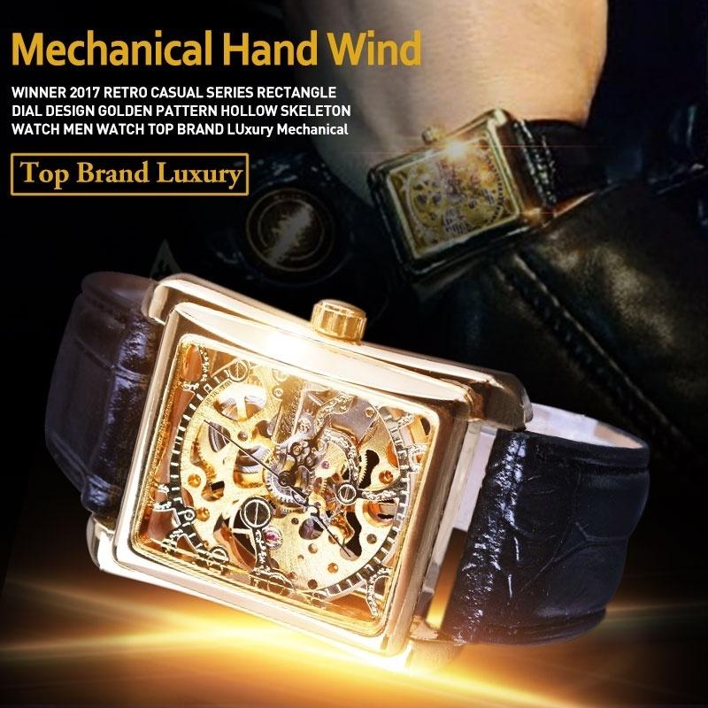 rectangular skeleton watch