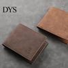 Pocket Short Wallet Men Bifold Minimalist with Zippered Coin Card Holder for Work Travel
