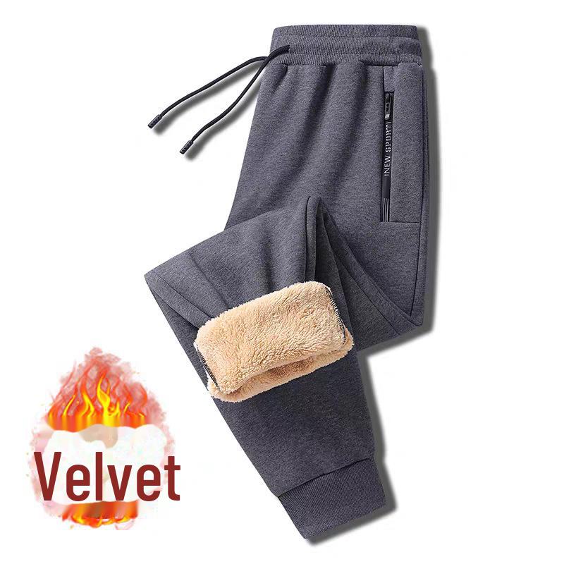 

Мужские зимние спортивные штаны из супертолстой овчины с подкладкой из бархата 4XL