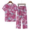Summer Women's  Cotton Pajamas Women's Thin Short Sleeve Set Plus Size Women's Loungewear Can Be Breathable and Antibacterial Sleepwear
