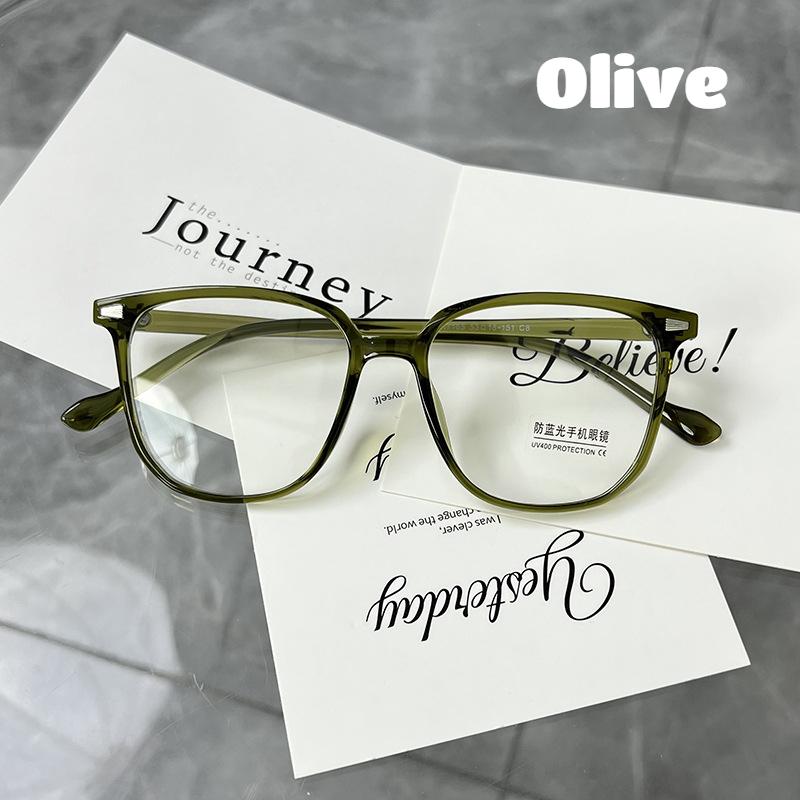 

Anti Blue Light Glasses Women Oversized Square Myopia Glasses Men Ultralight Blue Light Blocking Computer Eyeglasses 0 To -400 0