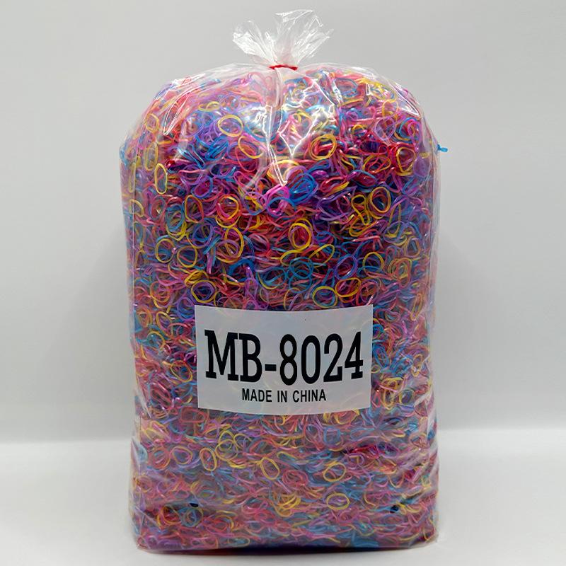 8024 Colorful Children's Hair Ties – Small High-Elastic Rubber Bands, One Pound Pack