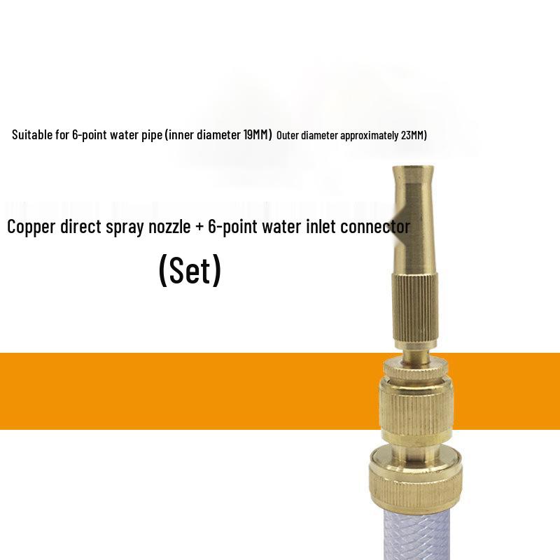 All-Copper Car Wash Spray Gun with Pressurized Nozzle and Hose Connector (1/2 Inch, 3/4 Inch).