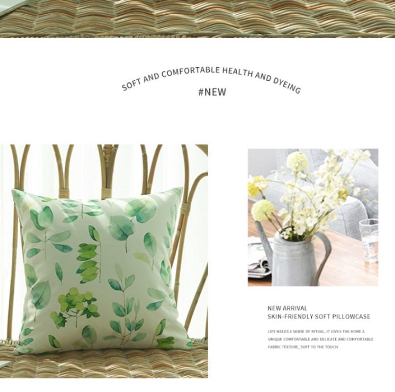 2Pcs 45X45Cm Outdoor Waterproof Green Throw Pillow Cover Spring Decorative Square Pillows Cover Leave Modern Garden Cushion Case