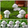 Waterproof Cute White Dog Statue Realistic Cartoon Dog Ornaments Creative Resin Dog Statue  Balcony