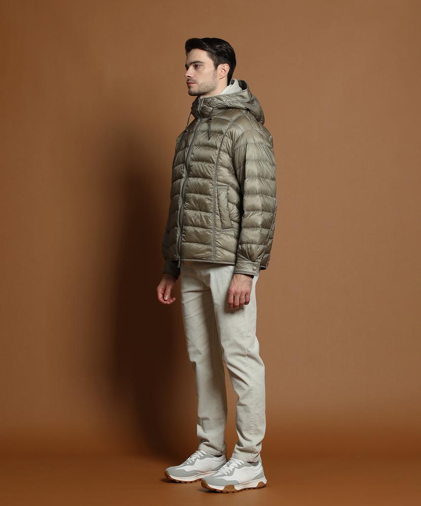 Panicale Green Lightweight Duck Down Hooded Jacket