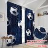 Set Of 2 Plane Printing Curtains Digital Printed Soccerrainfall Polyester Easy Install Without Rod All Seasons Perfect Curtain Made