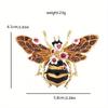 1pc Big Enamel Bee Brooches for Women Men 3-color Flower Insects Party Causal Brooch Pin Gifts