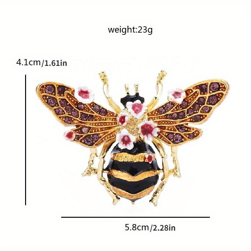 1pc Big Enamel Bee Brooches for Women Men 3-color Flower Insects Party Causal Brooch Pin Gifts
