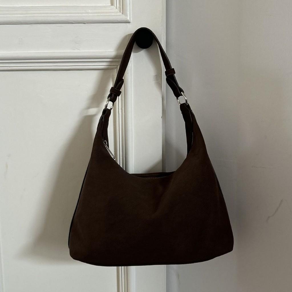 Ielgy Soft Leather Large-Capacity Portable Underarm Bag Casual Lazy Commuter Fashionable One-Shoulder Diagonal Bag
