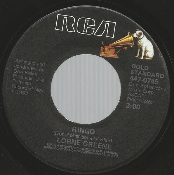 

7inch Record LORNE GREENE - Ringo 4470745 RCA Victor US ObiPop Used