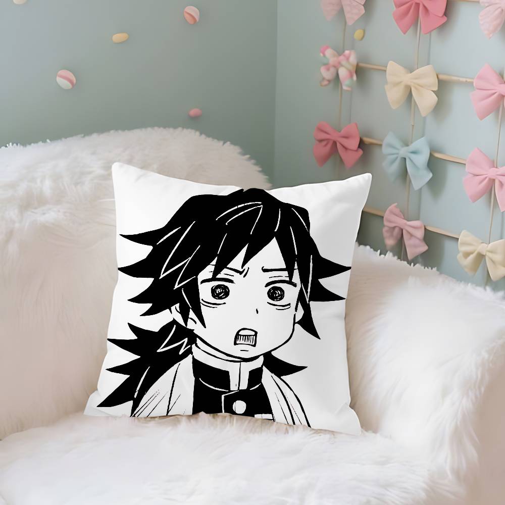 Cute G-Giyu T-Tomiokas Case Plush Fabric Soft Pillowcase Double Sided Print Cushion Cover Household Gifts