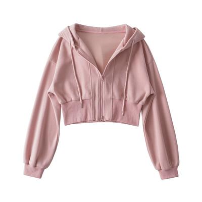 Womens Oversized Hooded Zip-Up Sweatshirt Loose Fit Long Sleeve Casual Top