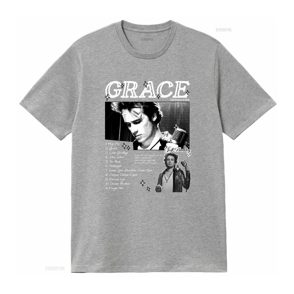 Jeff Buckley Grace Album Design T Shirt Merchandise Music Lover Vintage Washed Fashion Top For Everyday Wear Designer Clothes