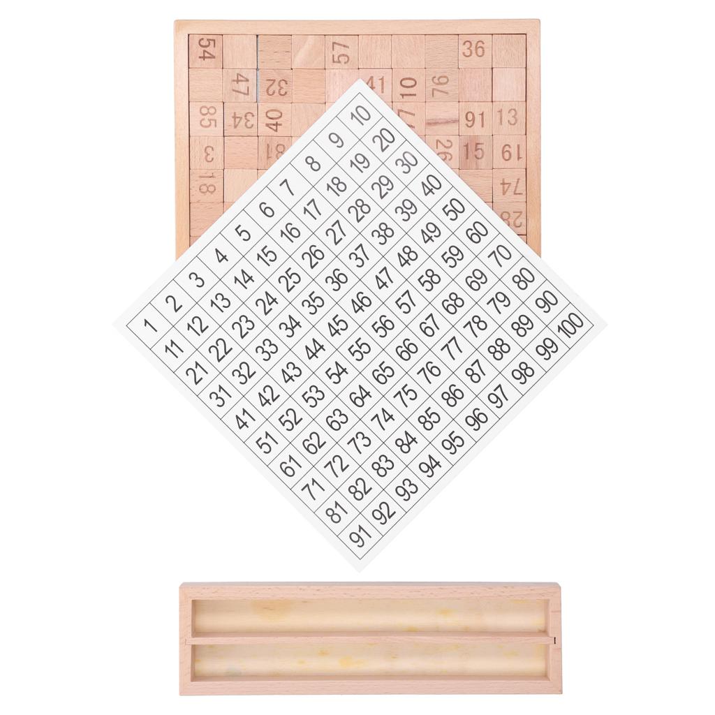 1?100 Consecutive Numbers Toy Wooden Educational Hundred Board Game for Kids