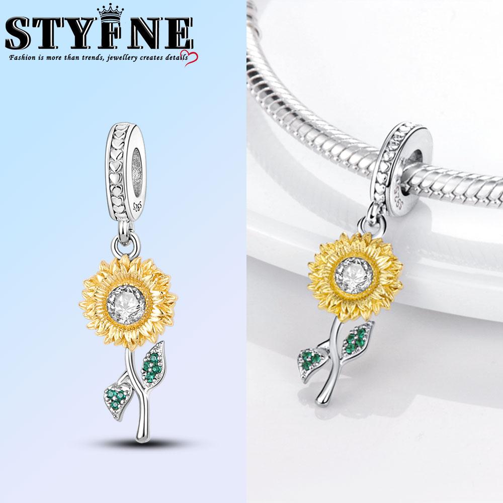 Copper Bouquet Romantic Sunflowers Firefly Theme Charm Beads Suitable For Original Bracelet Diy Gifts Jewelry