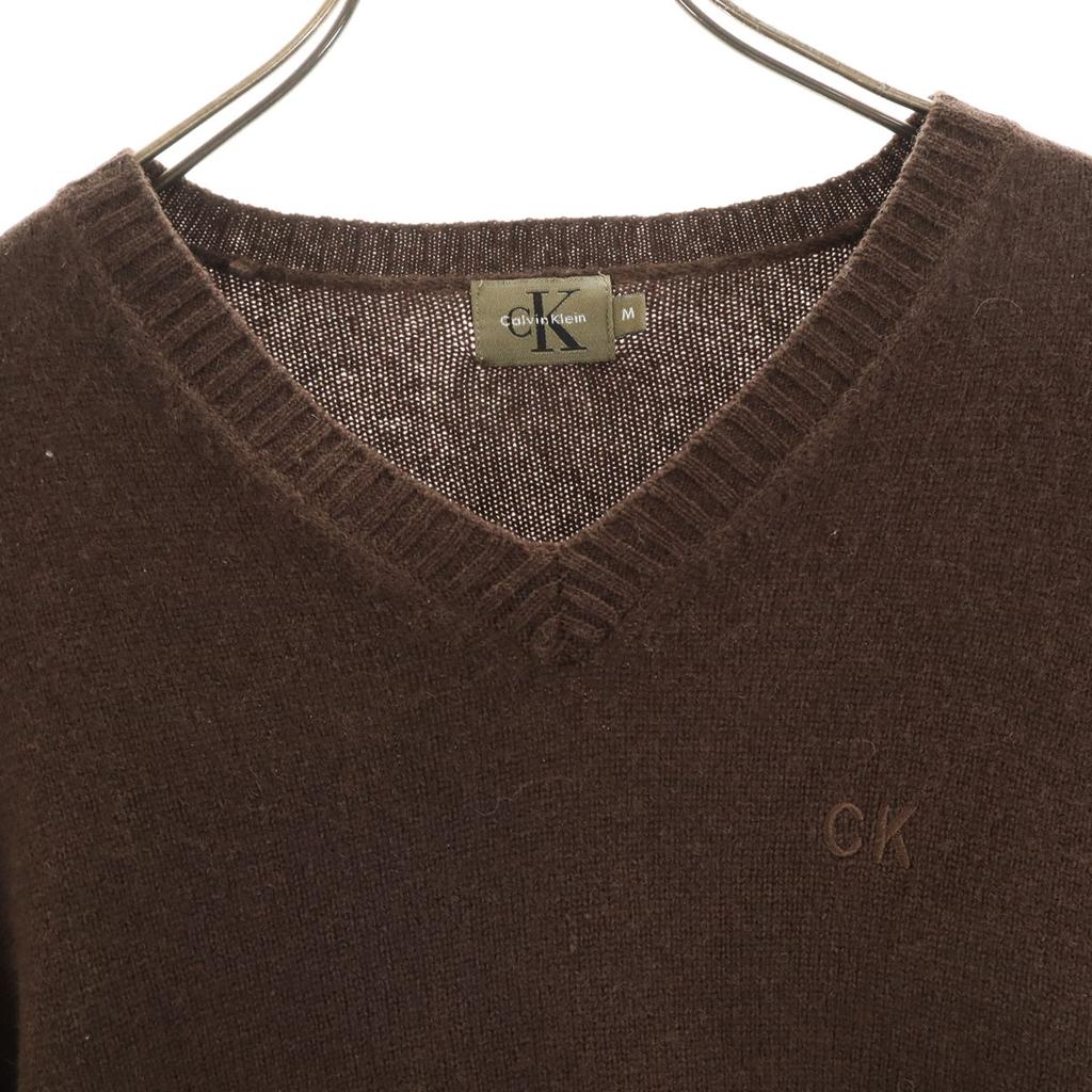 Calvin klein Long sleeve V neck sweater M Brown knit Women Used