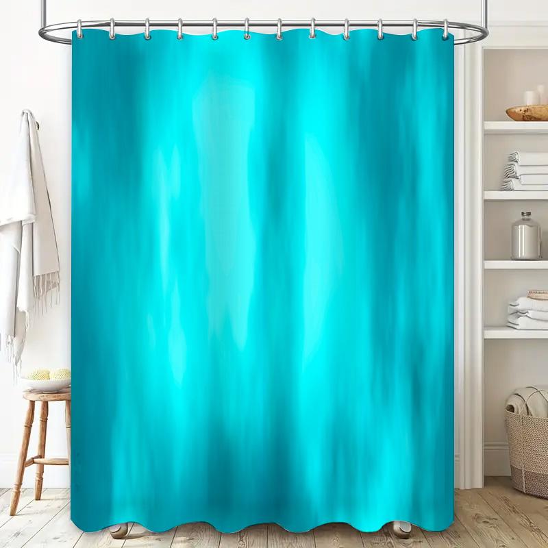 Türkiser Duschvorhang Modernes Aquarellmuster Für Badezimmerdekor 180 X 276Cm Wasserdichtes Gewebe Beste Geschenkidee Für Sie (Singen