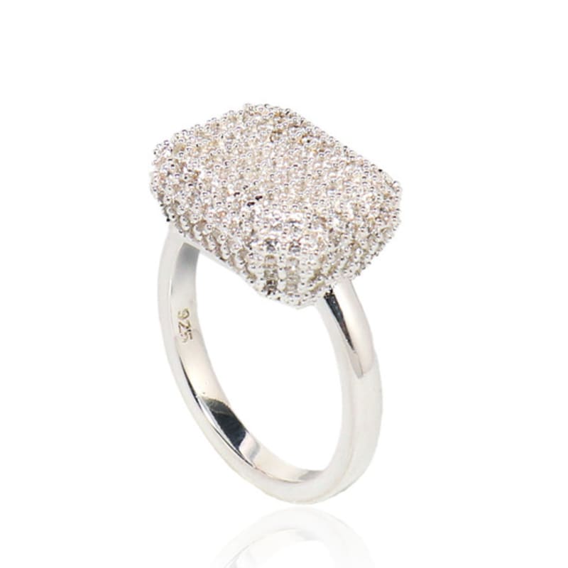 UNI.J [Ir248] Luxury Pave Silver Ring