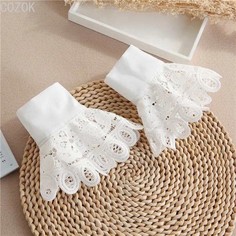 DIY Abnehmbare Manschetten Manschettenverlängerung Stickerei Spitze Gänseblümchen Falsche Ärmel Elastisch Wildes Handgelenk Plissiertes Organ Lolita Falsche Ärmel
