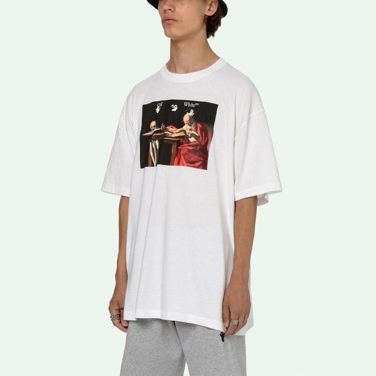 Off-White Caravaggio Over Tee White Men Tops OMAA038R21JER0030125