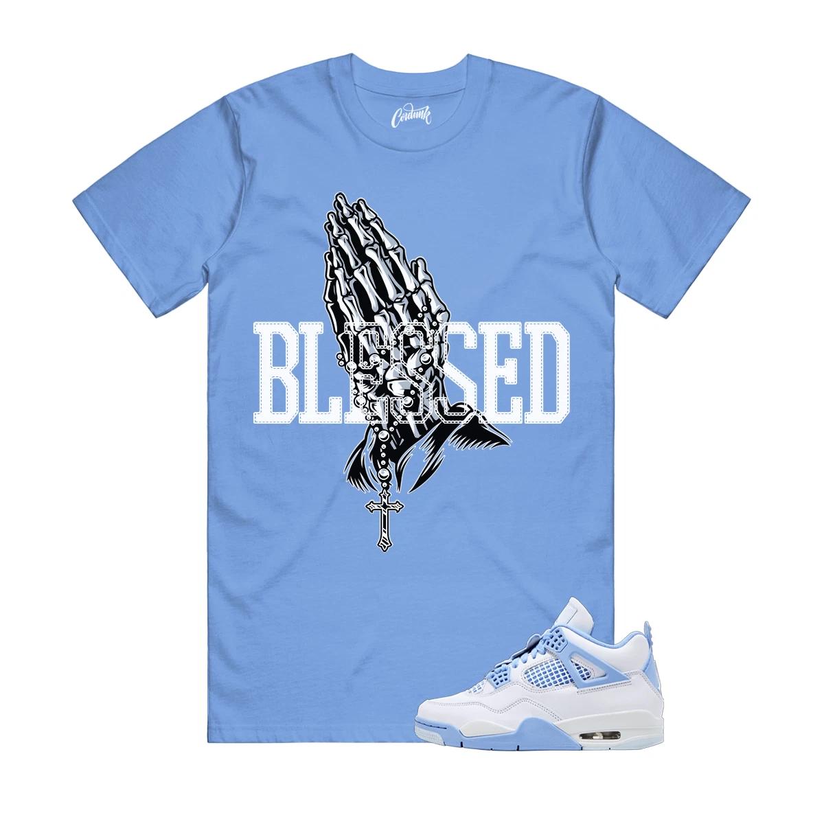 

4 Forget Me Not White Aluminum Blue Tint Carolina T Shirt Match BLSDHANDS XL
