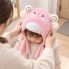 Windproof Kids Pom Pom Beanie Fleece Lined Cartoon Bear Hat Cute Baby Knitted Hat