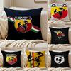 Luxury A-Abarth Logo Cushion Cover Silky Short Plush Sofa Pillow Cover Hidden Zipper Soft Dustproof Case for Home Decor