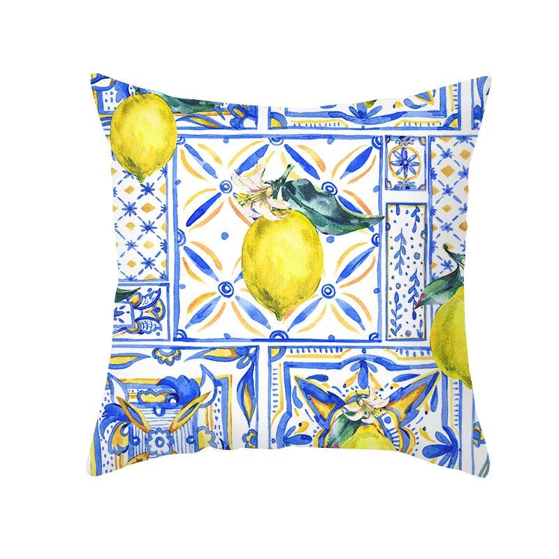 Summer Fruit Cushion Cover Lemon Orange Watermelon Decorative Pillow  Sofa  Home Decor