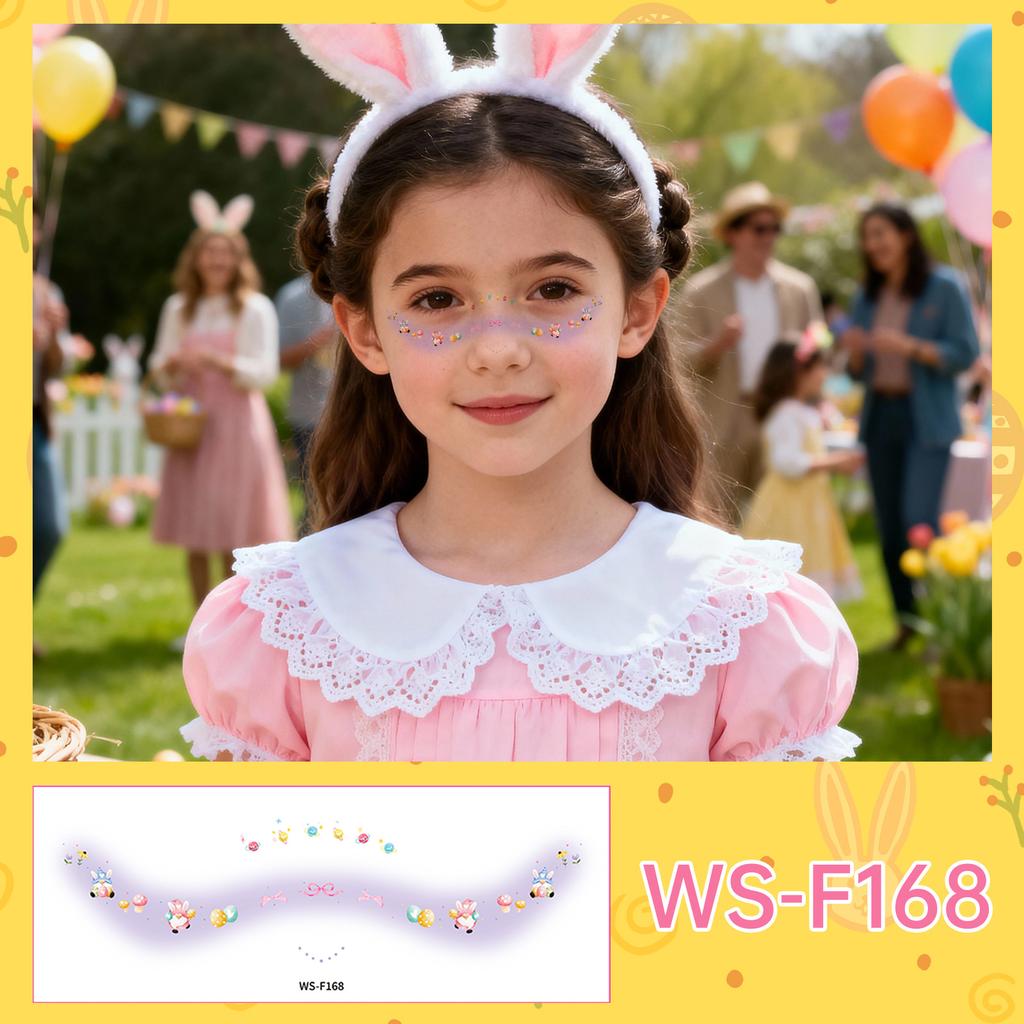 New Stock Easter Makeup Tattoo Stickers Egg Face Holiday Party Cute Bunny Children DIY