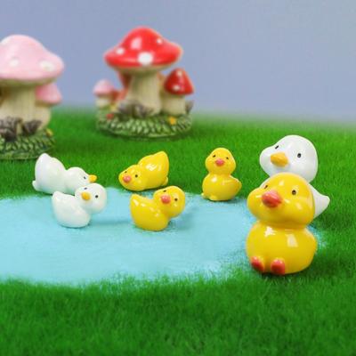 12Pcs Diy Cute Duck Cute Grain Doll Creative Home Resin Micro Landscape Decoration Small Ornament