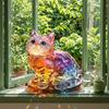 Handmade 2D Cat Sculpture Acrylic 2D Miniature Cat Ornament 2D Cat Ornament  Bedroom Decoration