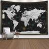 Rustikaler Nautischer Globus Wandteppich Polyester Kompass Design Wandkunst Retro Wandteppiche für Wohnzimmer Schlafzimmer