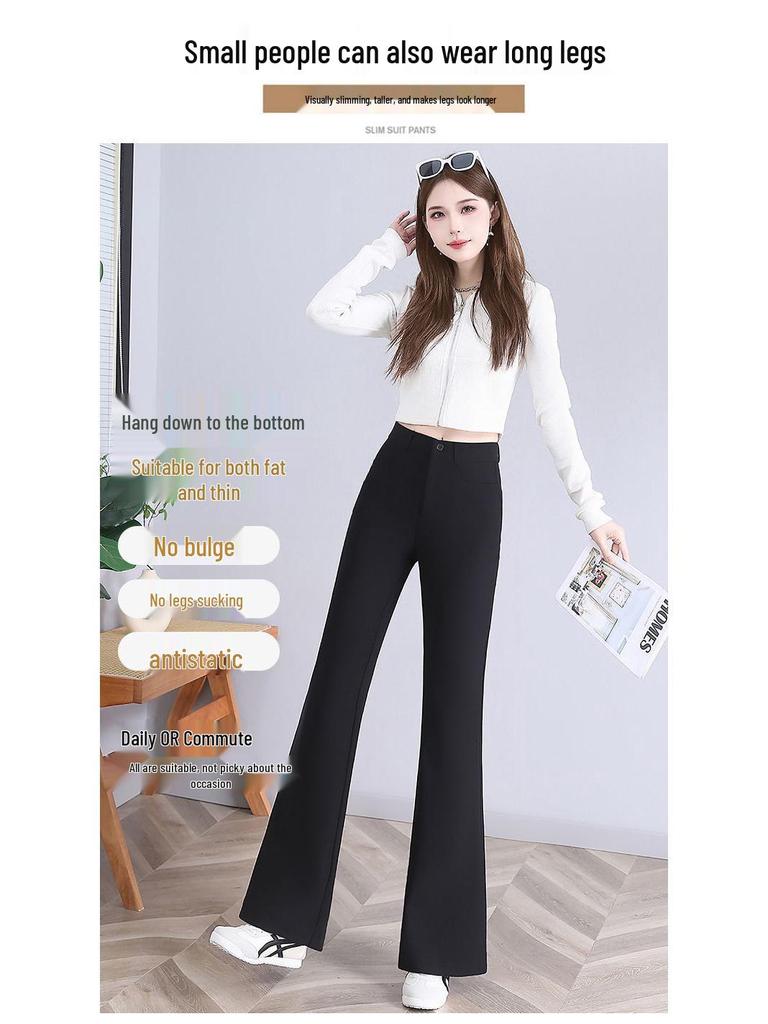 High Waist Slimming Micro Flare Pants Suit 2025 - Petite Elastic Casual Slim Fit for Spring/Autumn