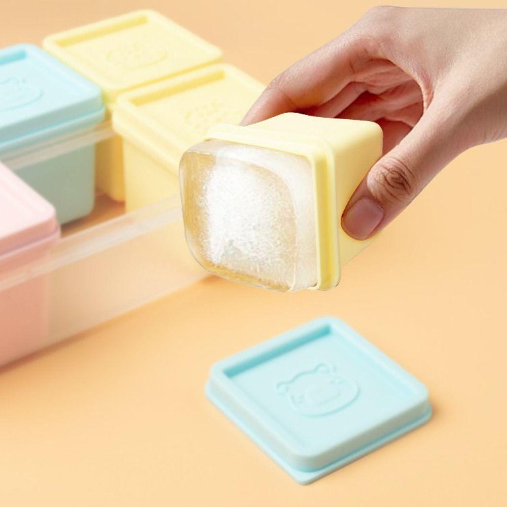 Silikon Babykost Gefrierform 6 Fächer Püreebehälter Langlebige Eiswürfelform Obst